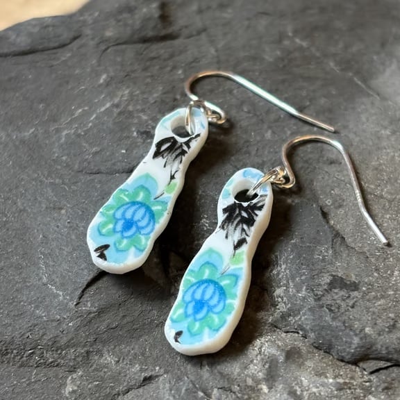 Handmade Earrings, Ceramic, Unique, Sterling Silver, Eco Friendly Gifts.