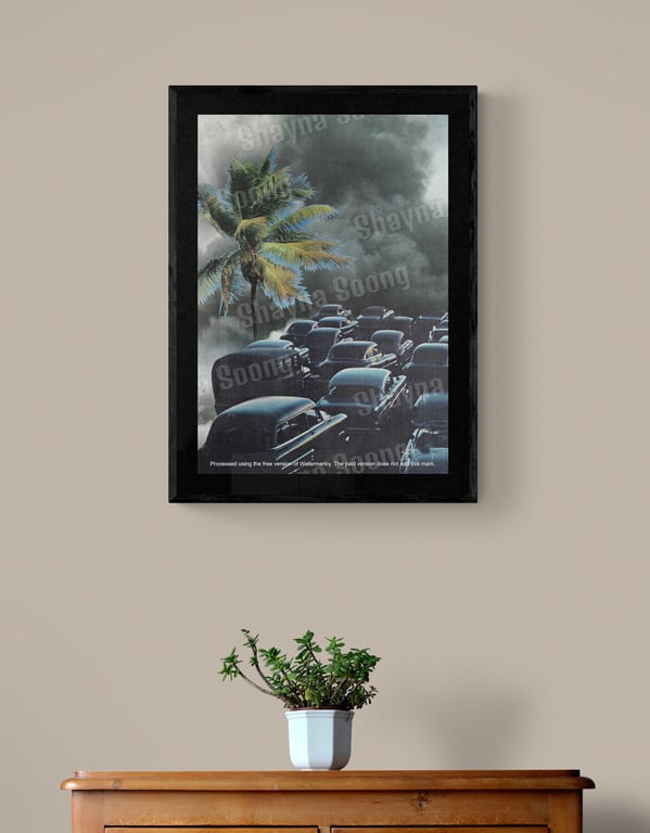 'Drive-in' print of handmade collage