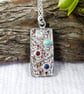 Silver Necklace with Opal, Turquoise, Carnelian and Lapis Lazuli