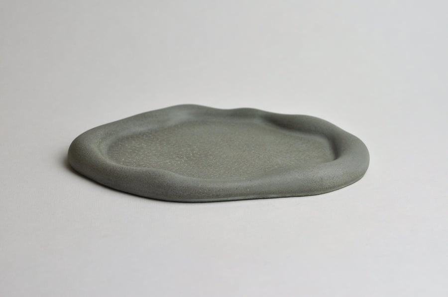 Concrete Tray Irregular Handmade Cloud Tray Steel Grey Beton Candle Plate Modern