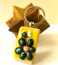 Little Bee fused glass keyring, bag charm - Image 2