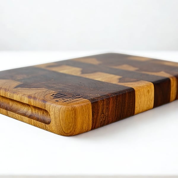 Solid Walnut End Grain Chopping Board – Handmade 