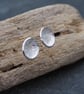Studs, Sterling Silver Round Disc Stud Earrings, Abstract Texture.  - Image 5