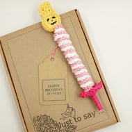 Crochet Birthday Cake Candle Hanger - Alternative to a Greetings Card 