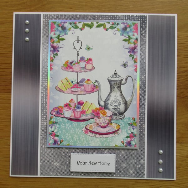 Afternoon Tea - Large New Home Card - (19x19cm)