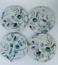 Eucalyptus ceramic coasters, set of 4 decoupage round coasters