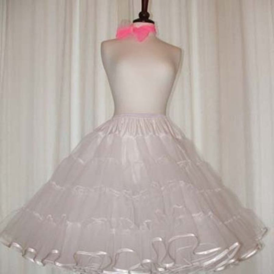 Rock 'N 'Roll petticoat stiff net white with satin edge