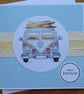 Mini Retro Flower Power Camper Van Birthday Card - Image 1