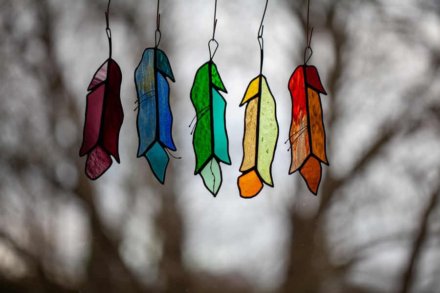 Stained Glass Feather Suncatcher