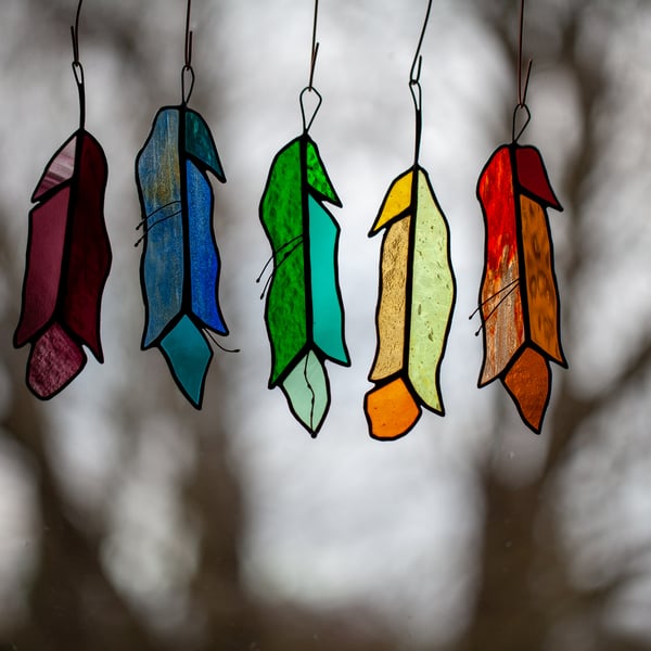 Stained Glass Feather Suncatcher