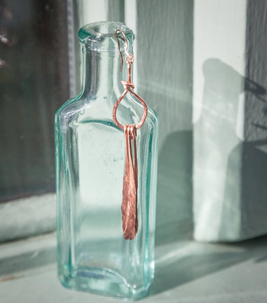Image of Single Statement Copper Drop Earring