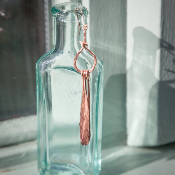 Single Statement Copper Drop Earring