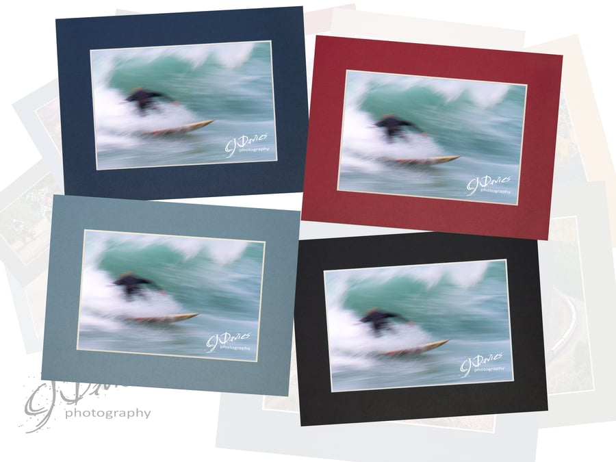 CJ238 - card depicting surfer and sea in motion