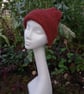 Red hand made Gotland fleece beanie hat - Image 3