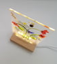 Poppy and Daisy floral illuminated panel, fused glass art, gift for home.  - Image 8