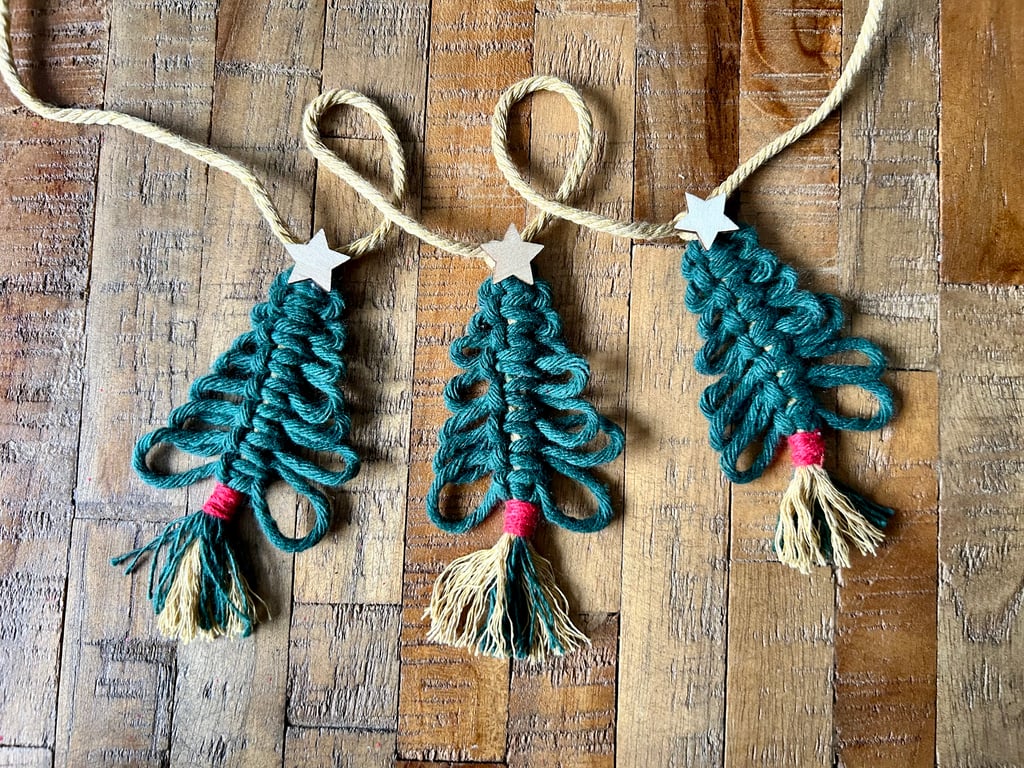 Macrame Christmas Tree Garland Boho Bunting