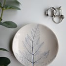 Botanical print ceramic trinket dish