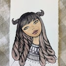 Fibre Demon Ink & Watercolour Portrait Illustration