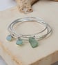Silver Interlinked Sea Glass Bangles - Image 5