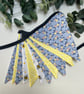 Handmade Fabric Bunting 11 flags: Floral Bees