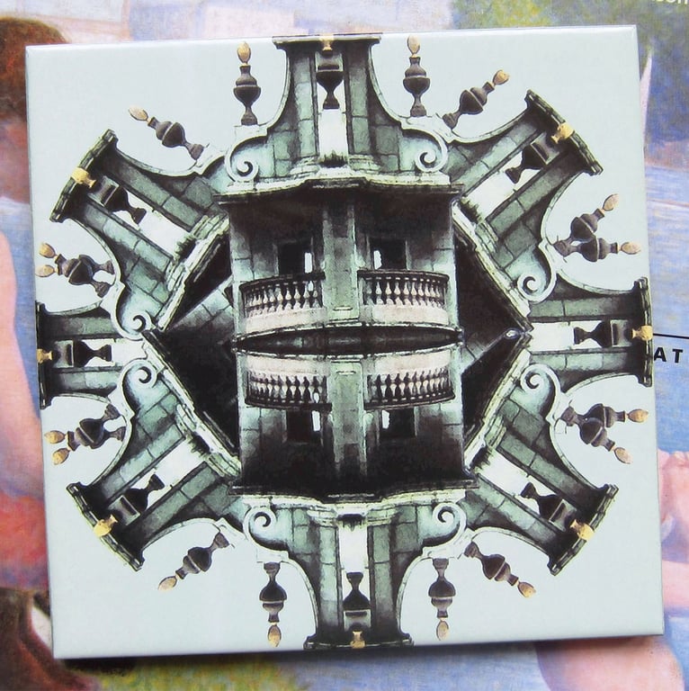 Gothic Church Architecture Design Ceramic Tile Trivet with Cork Backing