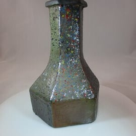 Ornamental Hexagon Raku Vase, No.187