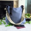 Cross Body Linen Shoulder Bag. Cross Body Hobo Tote Bag