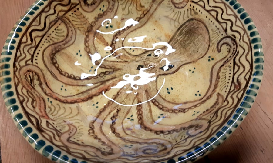 Earthenware Octopus bowl