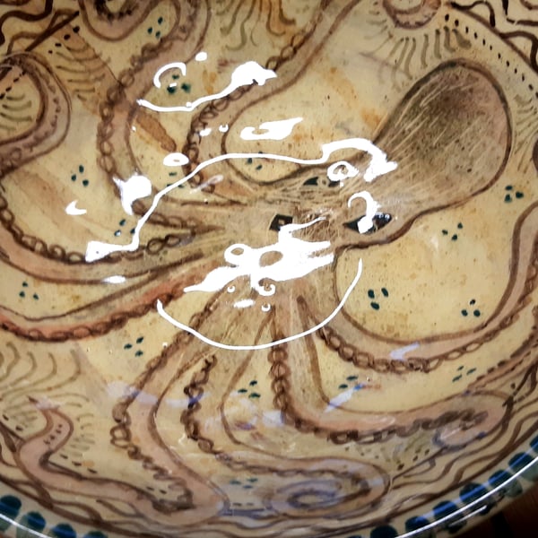 Earthenware Octopus bowl