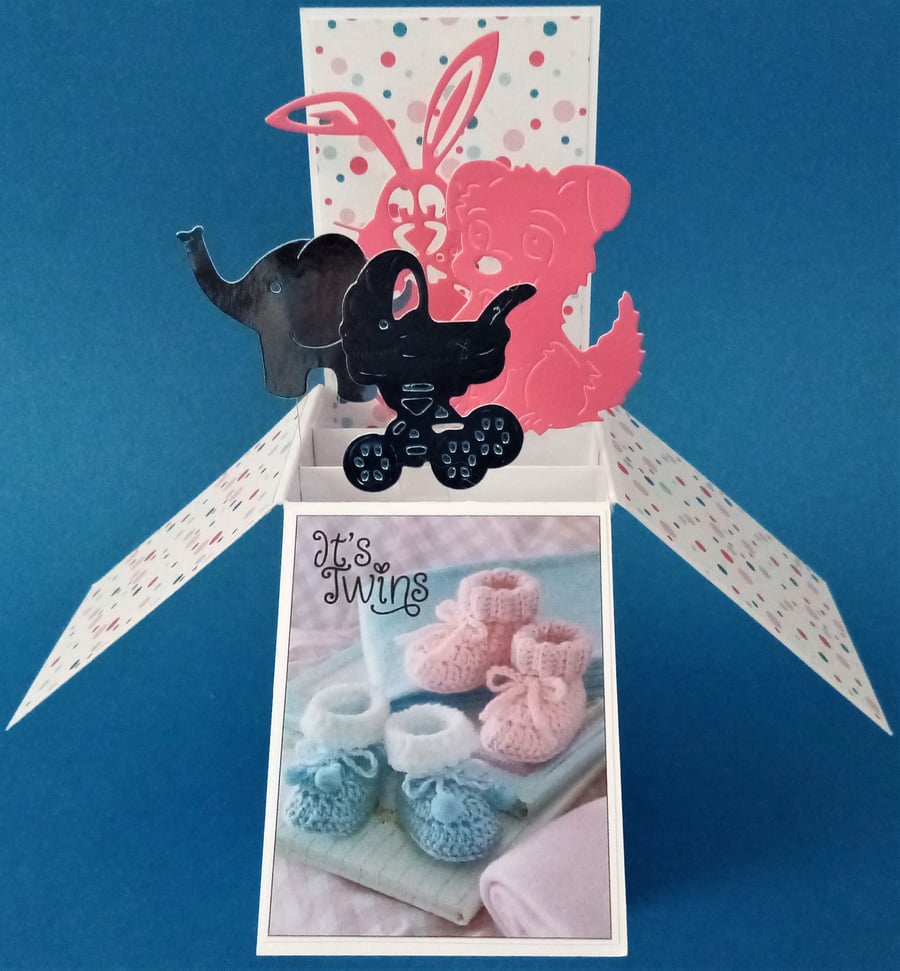 Twin Baby Boy and Girl's Card