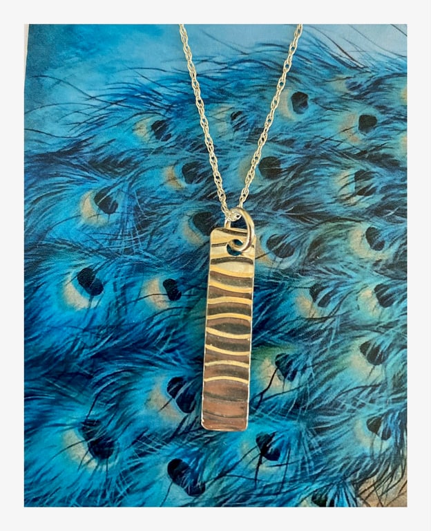 Sterling Silver Embossed Pendant and Chain