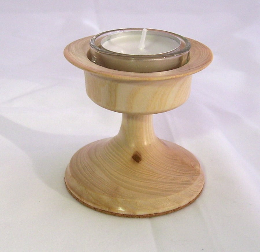 Sold-Wooden Tea Light in Ash