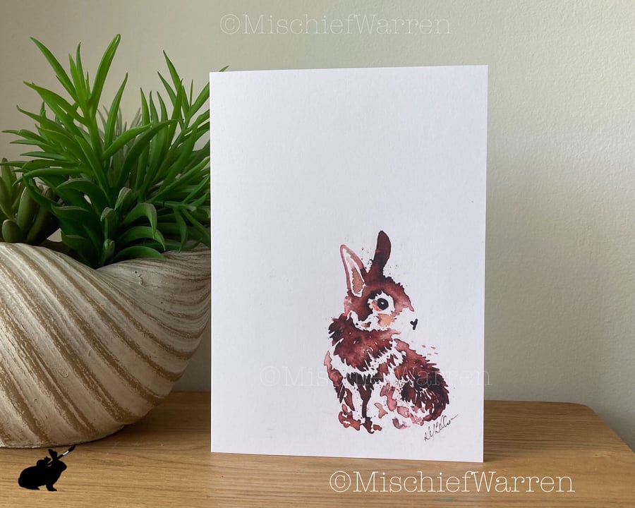 Rabbit  Art Card - Blank for any occasion 