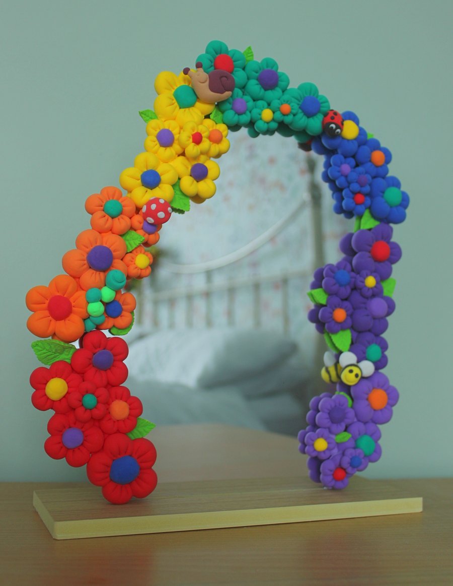 Rainbow Coloured Decorative Child Safe Mirror
