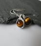 tigers eye sterling silver earrings, tiger eye drop earrings, gemstone drop earr - Image 2