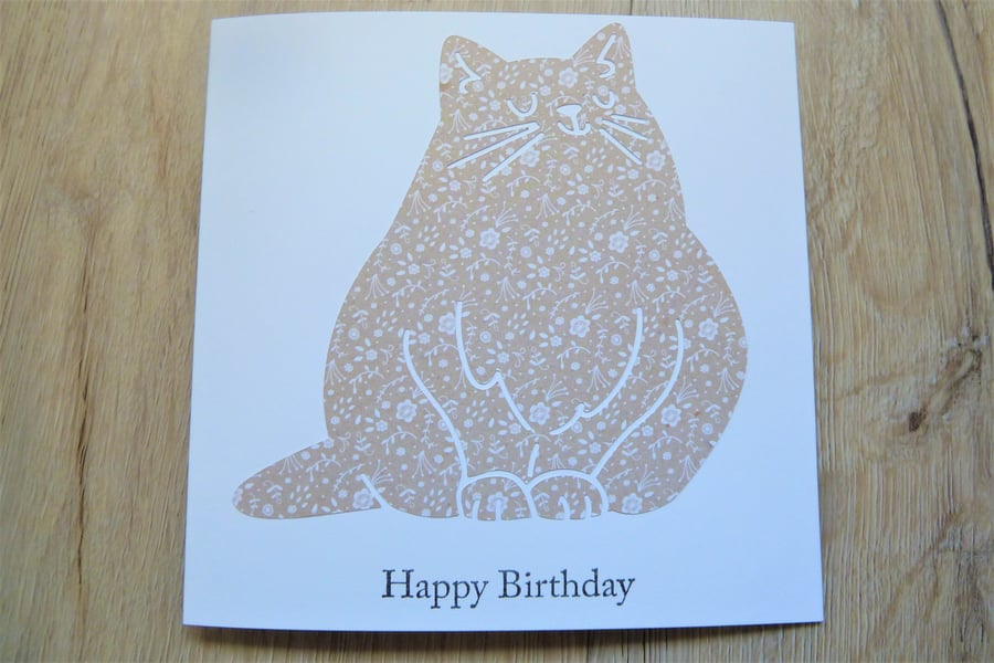 happy birthday cat card
