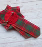 Bruce Red Tartan Ribbon Ruffle Rosette Mini Brooch Pin  - Image 7