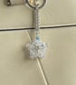 Handbag Charm, Clear Crystal Star, with a Chainmaille Chain and Keyring - Image 4