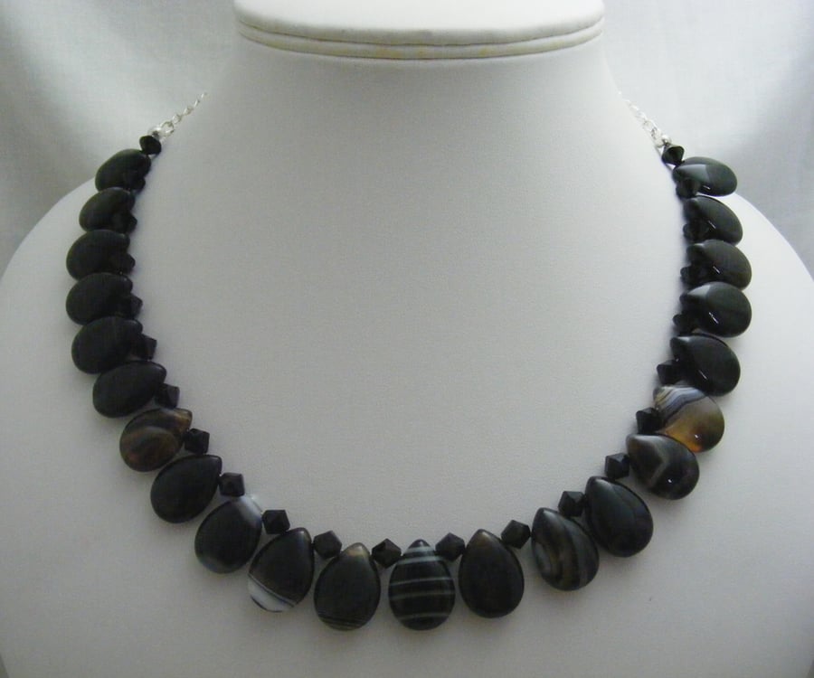 Black Sardonyx Gemstone Necklace