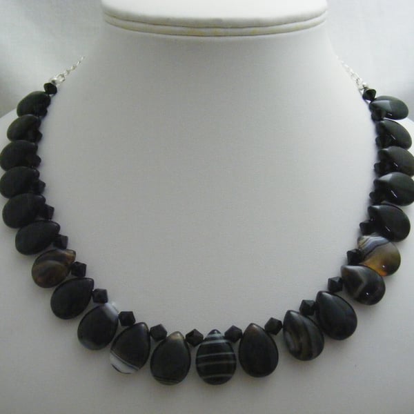 Black Sardonyx Gemstone Necklace