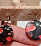 Winter floral leverback polymer clay earrings - Image 2