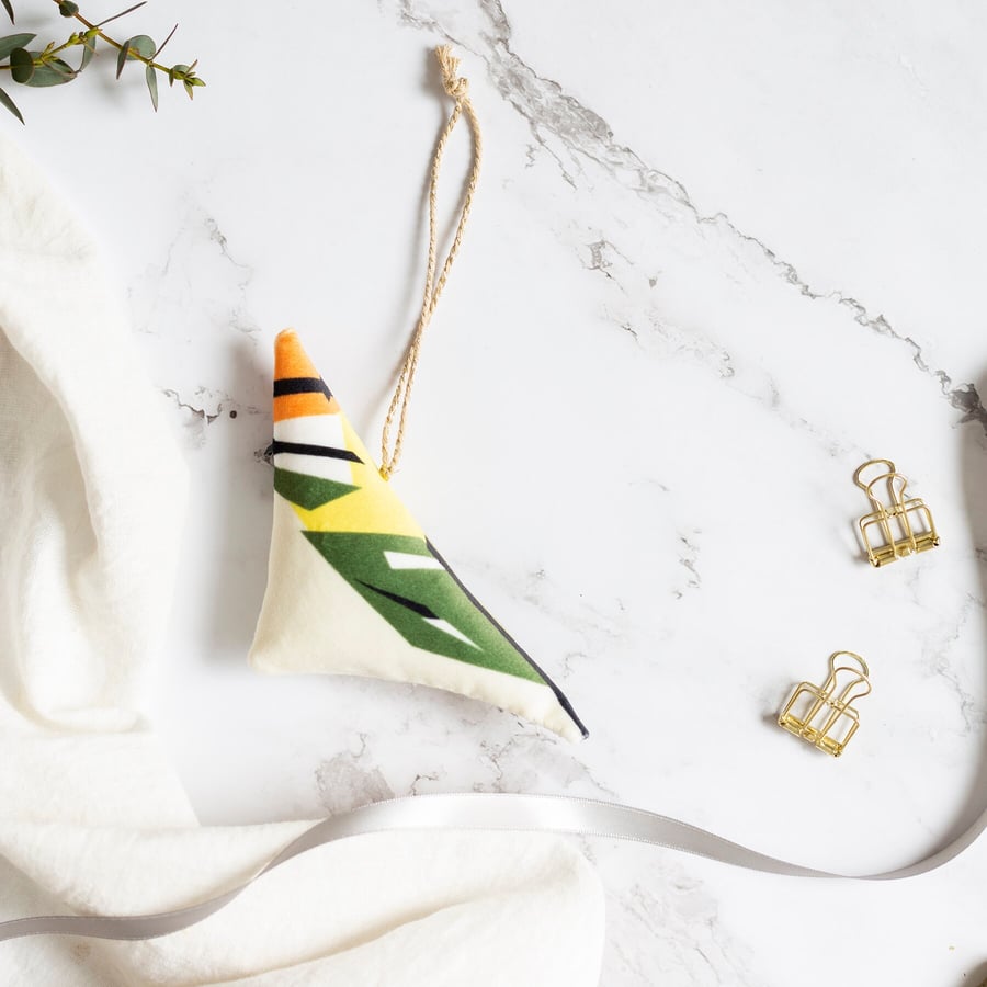 Bird Hanging Decorations - Velvet Goldcrest