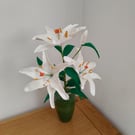 Real Size Felt Lily Stem With Three Blooms 