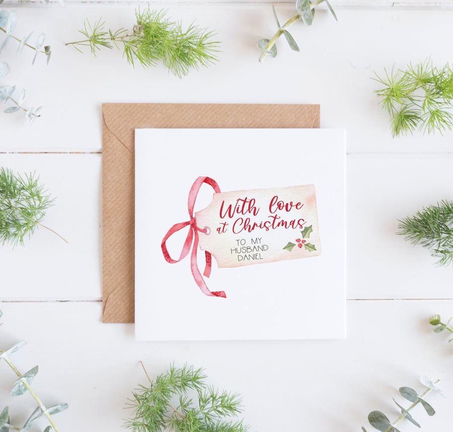 Personalised Husband Christmas Card