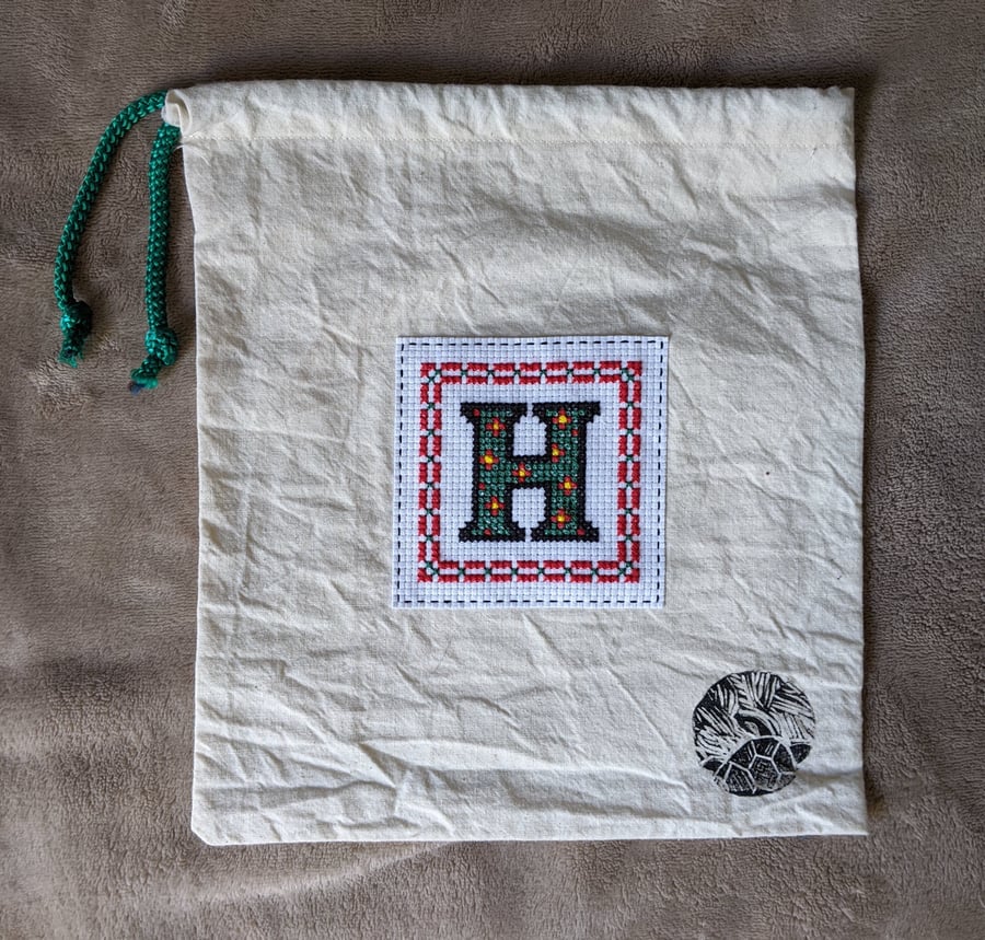 Monogram Initial Cross stitch kit bag