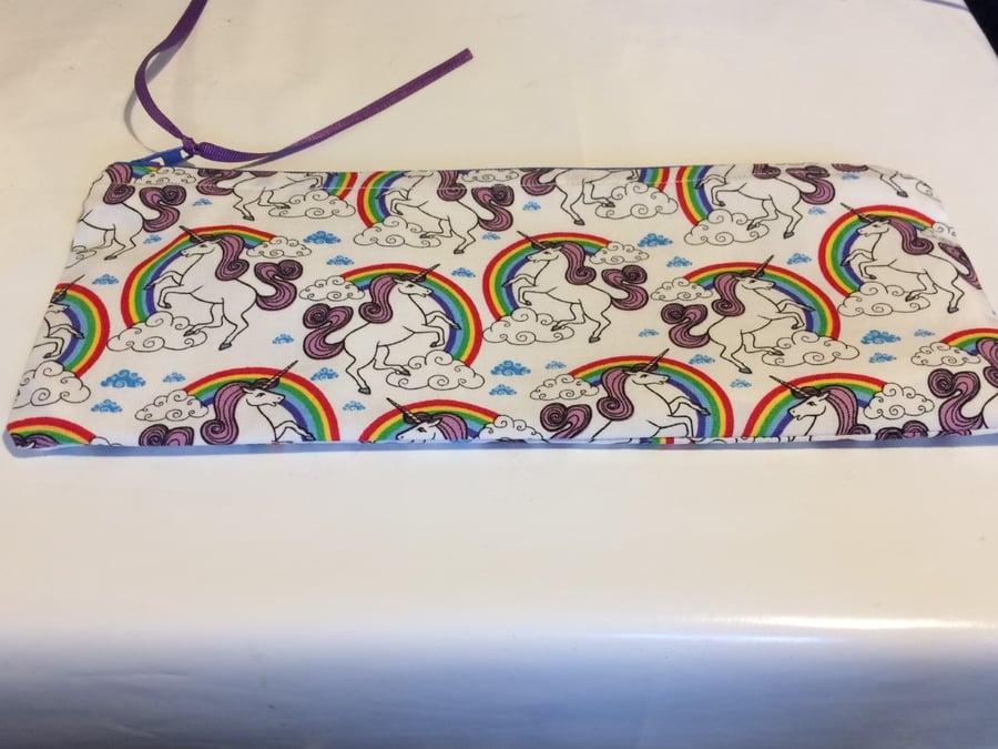 Pencil Case Unicorns and rainbows  personalised