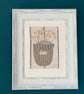 Hand Embroidered Framed Seedhead Textile Picture - Image 2