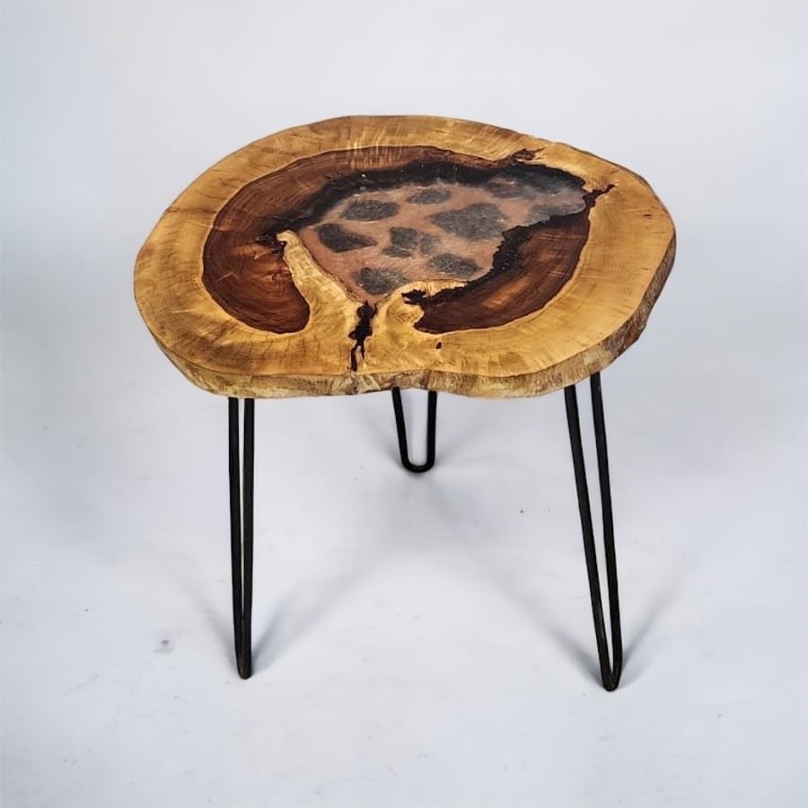 Handmade transparent epoxy resin side table Folksy