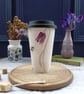 Bee and spring flower bone china travel mug - Image 1