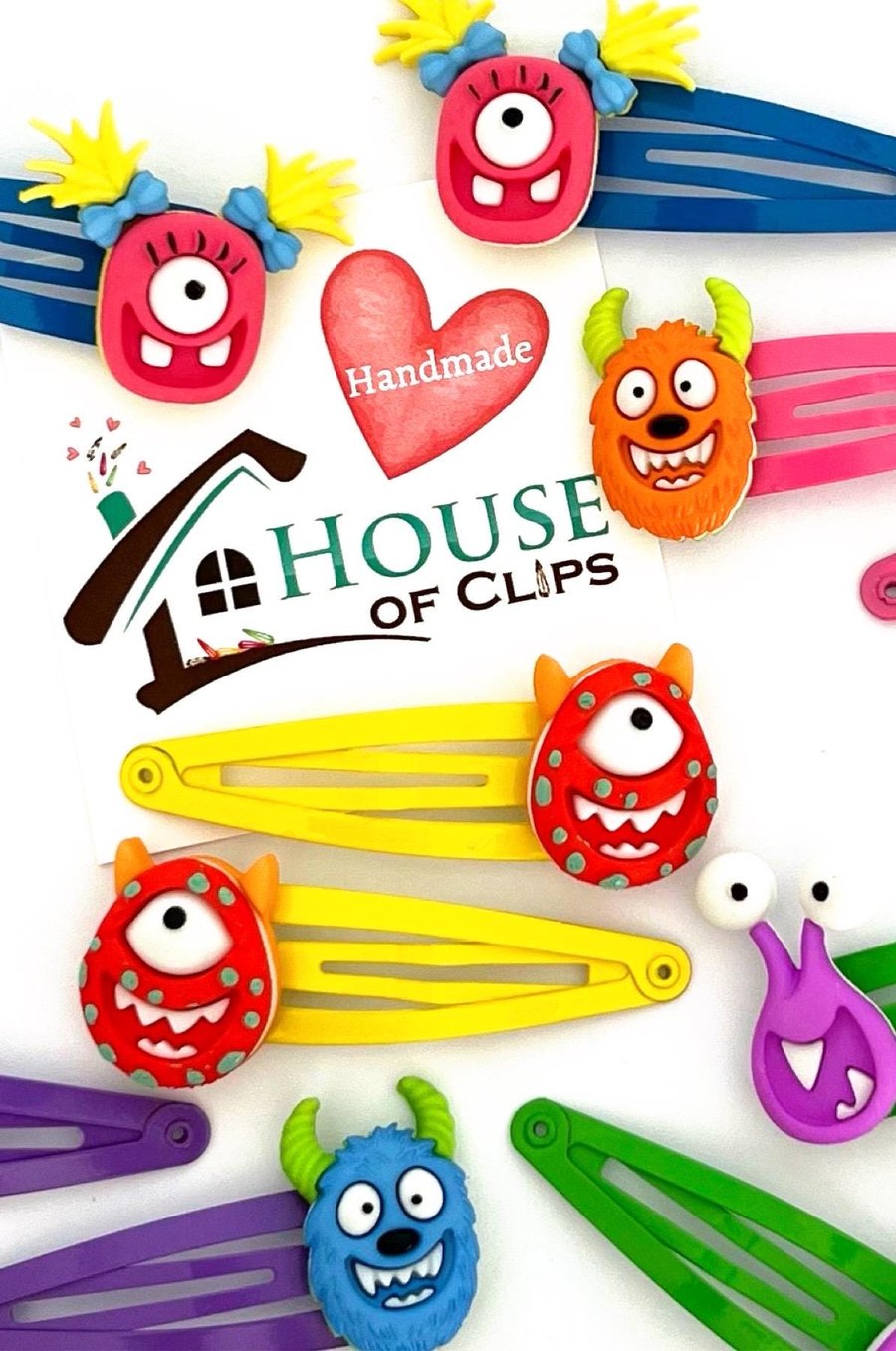 My Little Monster Hair Clips x2 - You Choose - Mondter Hair Slides - Hair Clips 